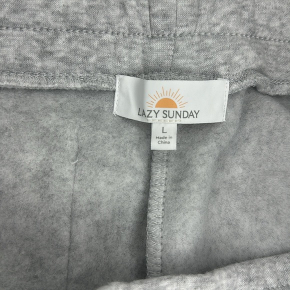 Lazy Sunday grey fleece lined flare slit hem sweatpants M - Picture 5 of 10